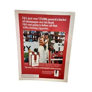 1974 Viceroy Cigarettes Indy Car Winner Champion Trophy Original Print Ad 70s